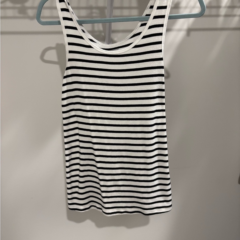 Amazon Essentials Black and White Striped Tank Top